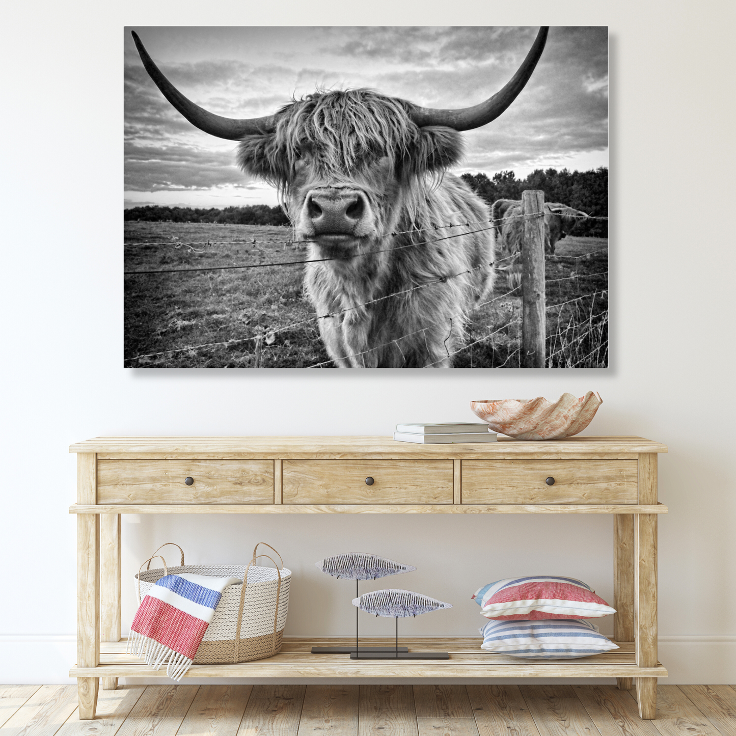 Scottish Highland Cow Animal Kingdom Wall Art Canvas Print