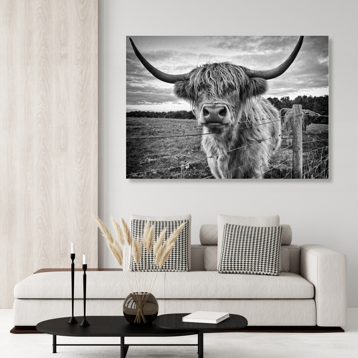 Scottish Highland Cow Animal Kingdom Wall Art Canvas Print