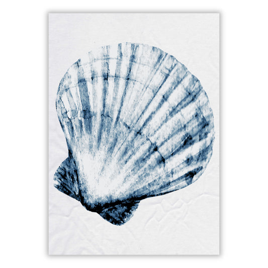 Blue Hamptons Scallop Shell Wall Art Canvas Print