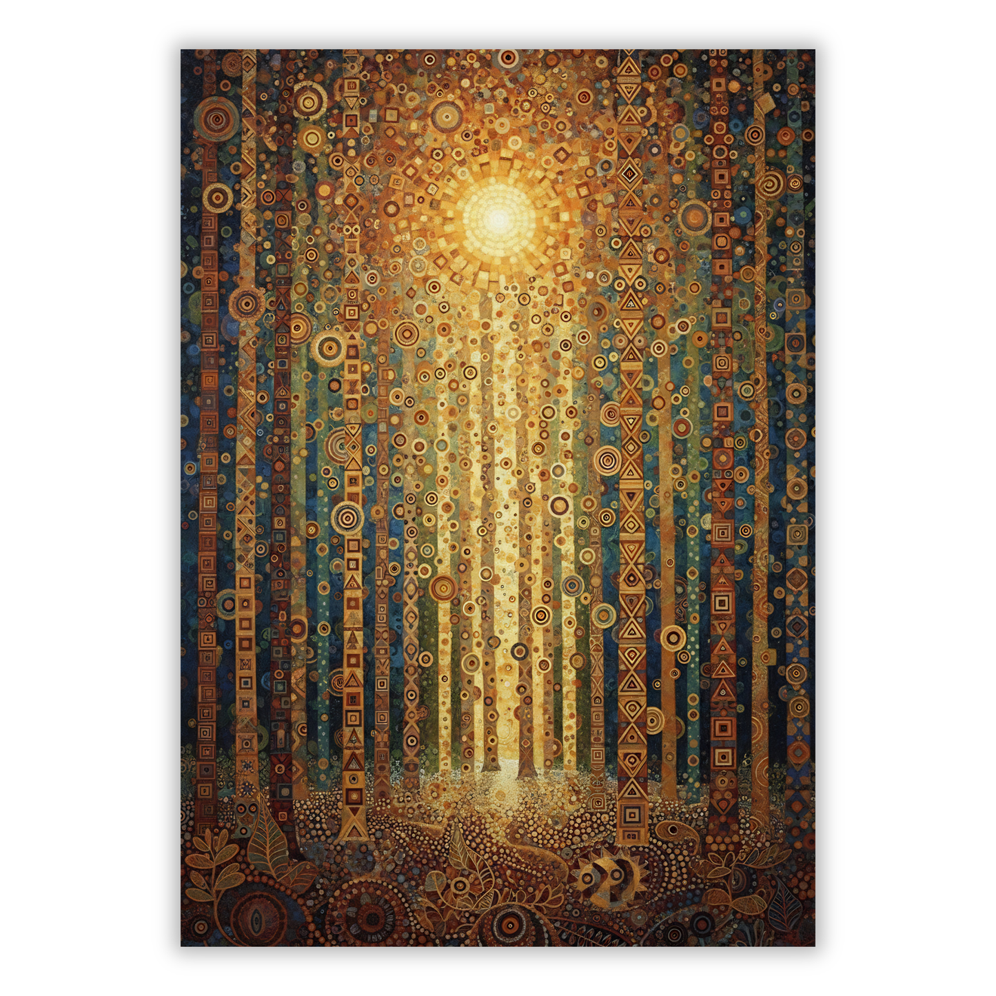 Sunlit Forest Wall Art Canvas Print