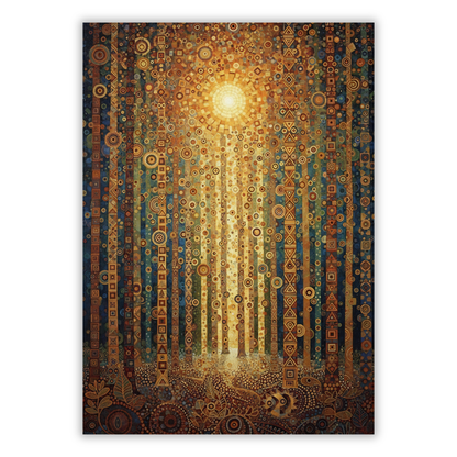 Sunlit Forest Wall Art Canvas Print