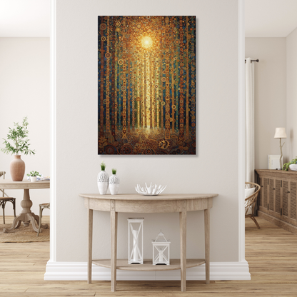 Sunlit Forest Wall Art Canvas Print