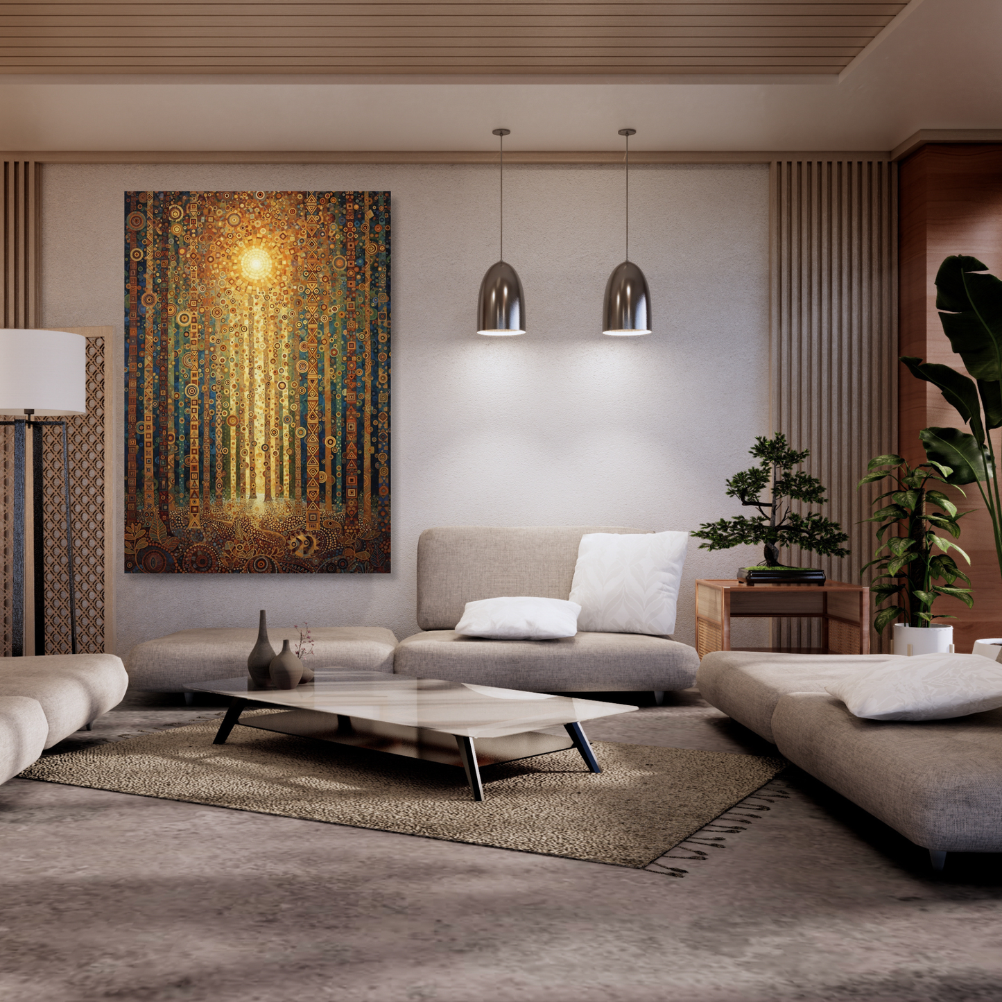 Sunlit Forest Wall Art Canvas Print