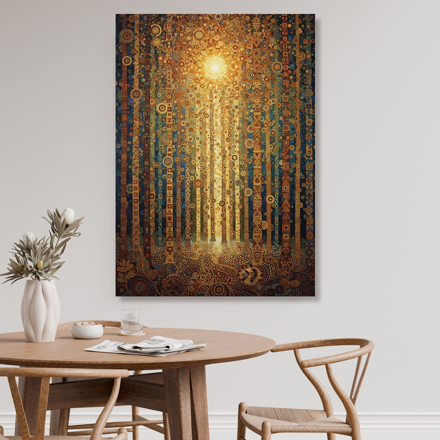 Sunlit Forest Wall Art Canvas Print