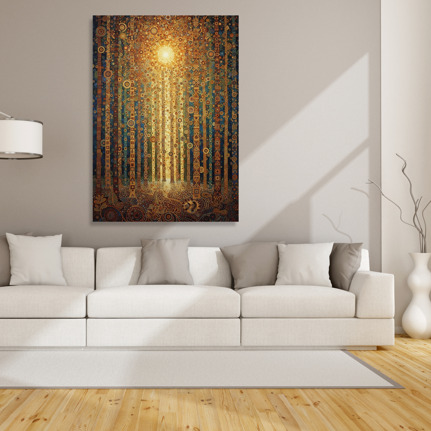 Sunlit Forest Wall Art Canvas Print