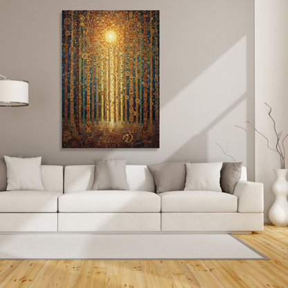Sunlit Forest Wall Art Canvas Print