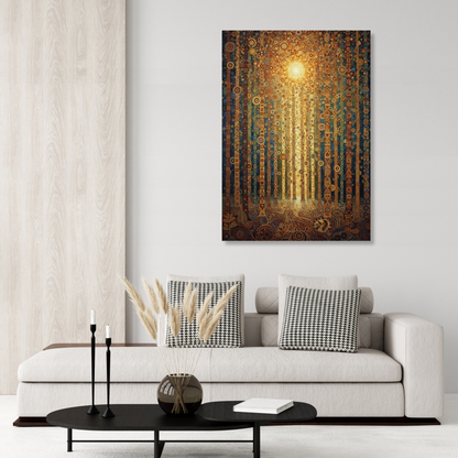 Sunlit Forest Wall Art Canvas Print