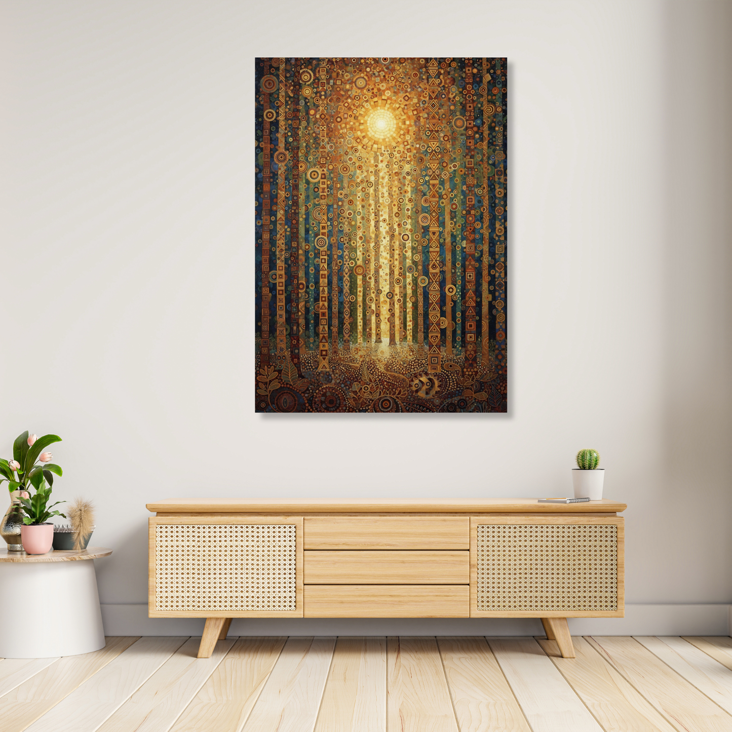 Sunlit Forest Wall Art Canvas Print