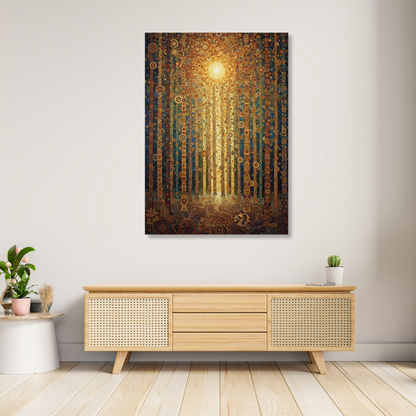 Sunlit Forest Wall Art Canvas Print