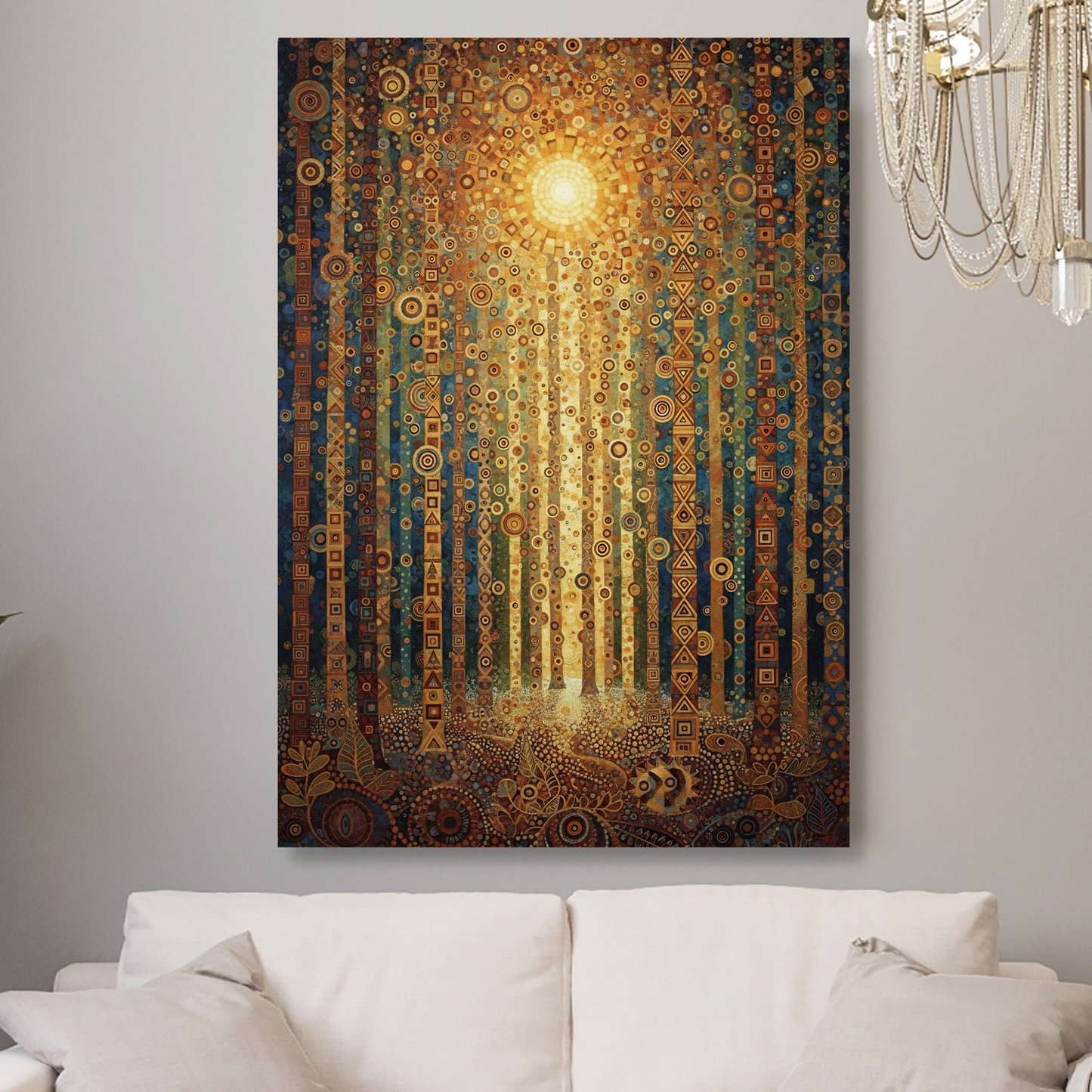 Sunlit Forest Wall Art Canvas Print