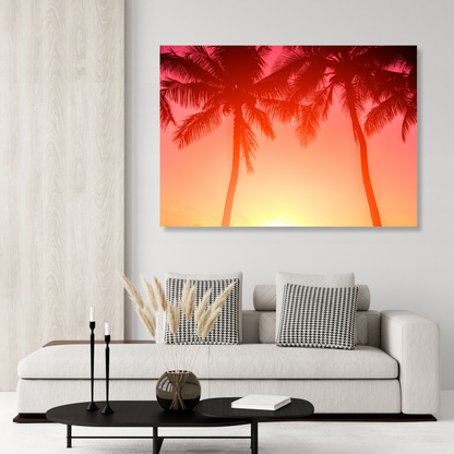 Sunset Palms Wall Art Canvas Print