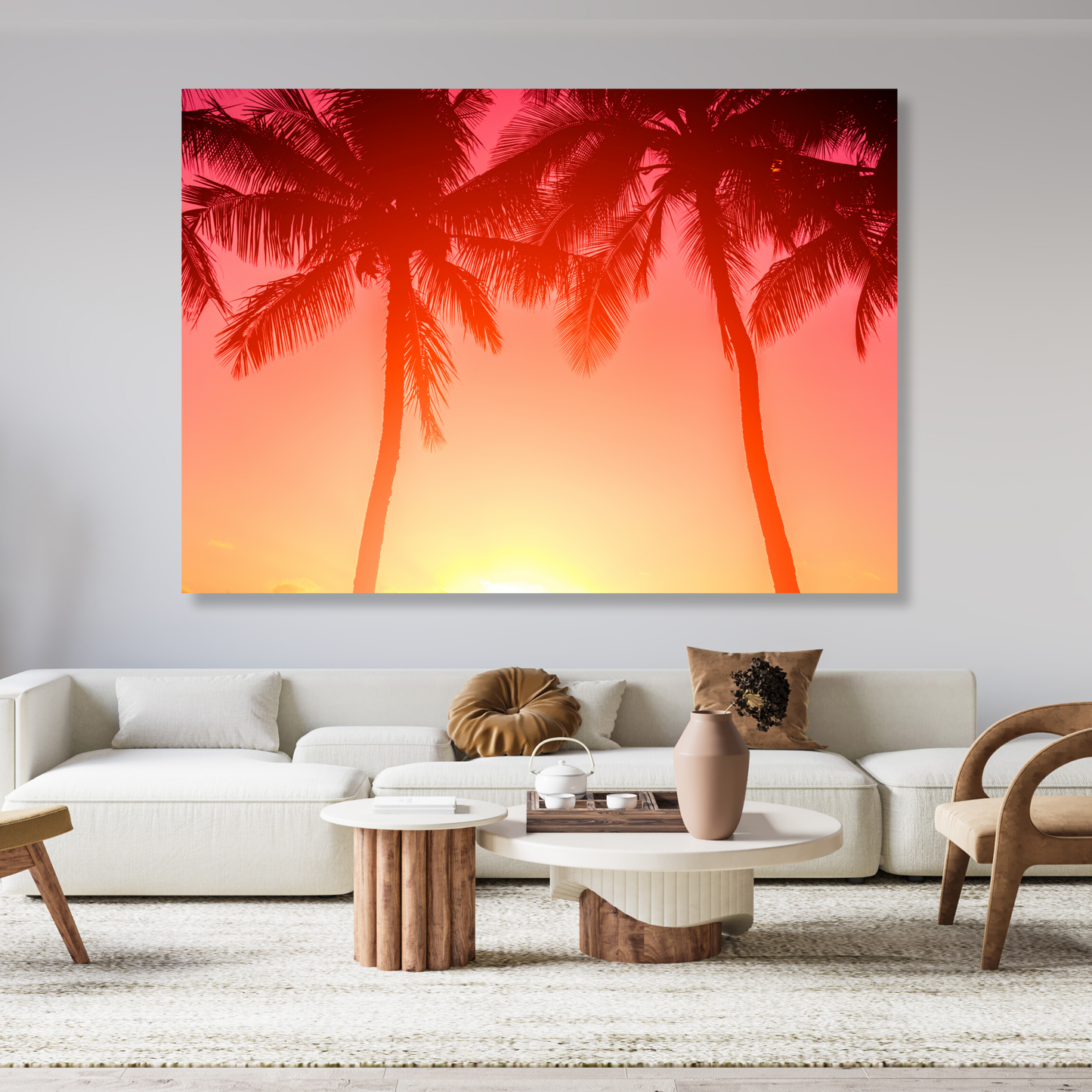 Sunset Palms Wall Art Canvas Print
