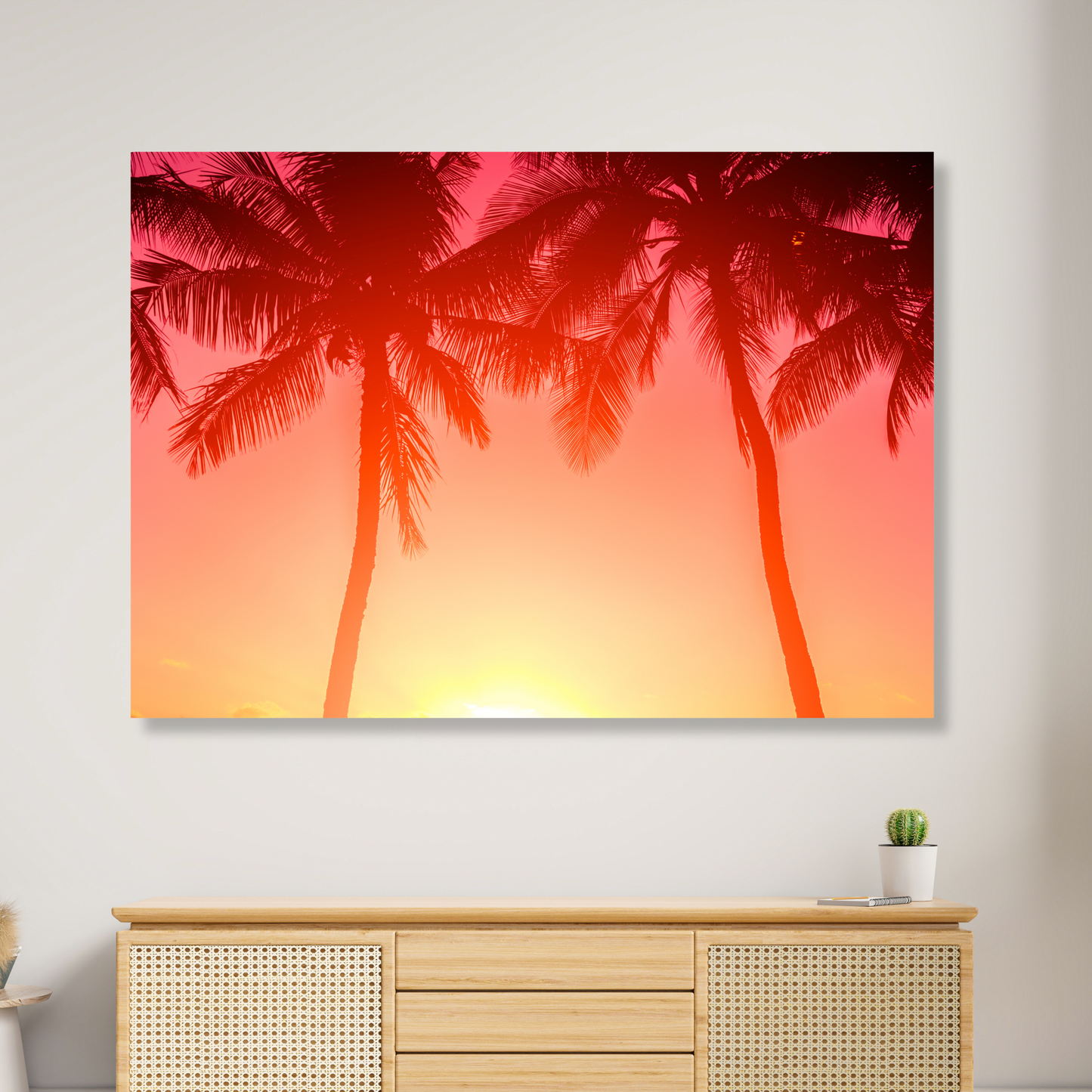 Sunset Palms Wall Art Canvas Print