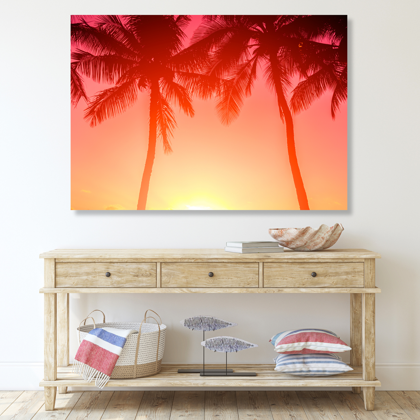Sunset Palms Wall Art Canvas Print