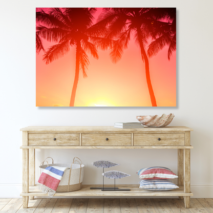 Sunset Palms Wall Art Canvas Print