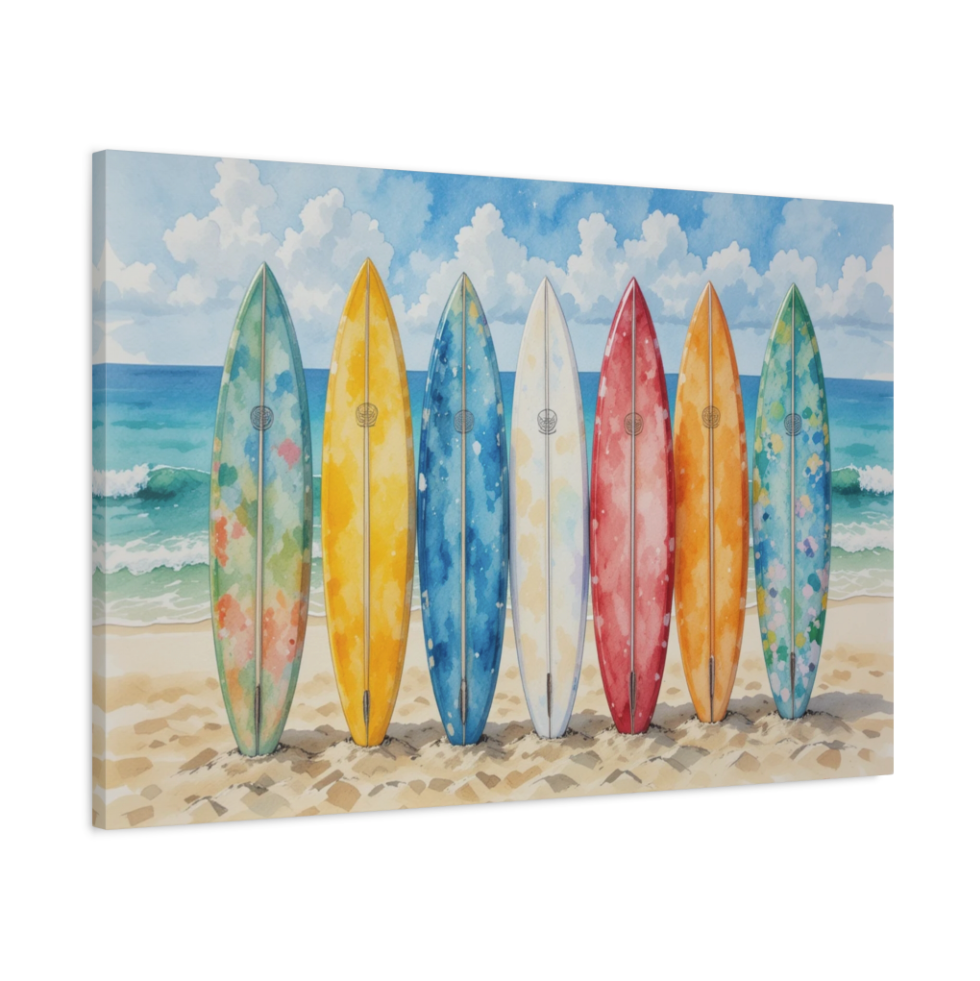 Beach Surfboards Wall Art Canvas Print