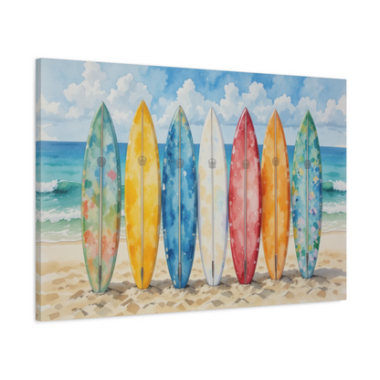 Beach Surfboards Wall Art Canvas Print