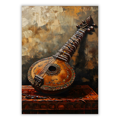 The Sitar Wall Art Canvas Print