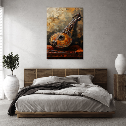 The Sitar Wall Art Canvas Print