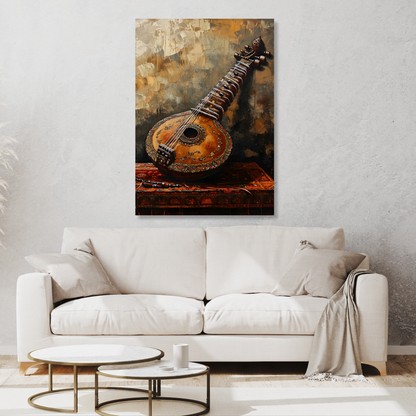 The Sitar Wall Art Canvas Print