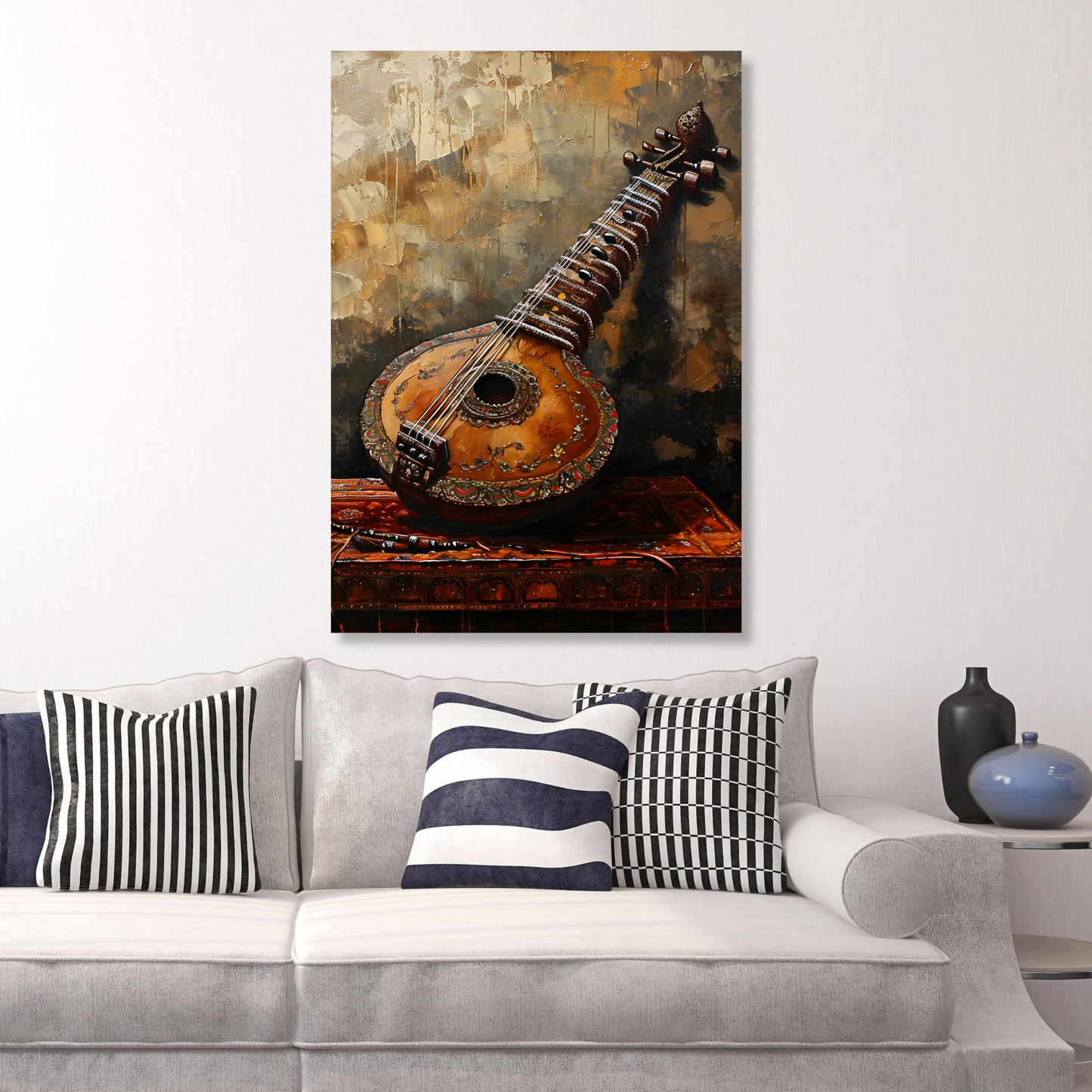 The Sitar Wall Art Canvas Print