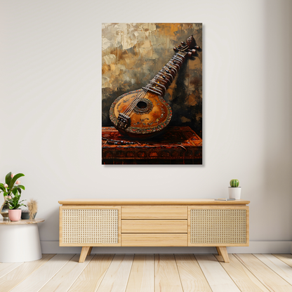 The Sitar Wall Art Canvas Print