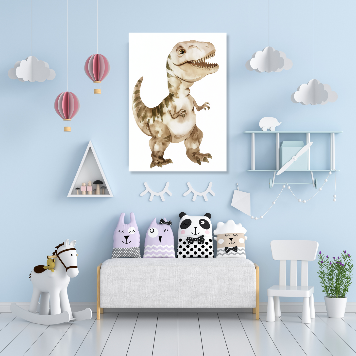 Thomas T-Rex Dinosaur Canvas Wall Art Print