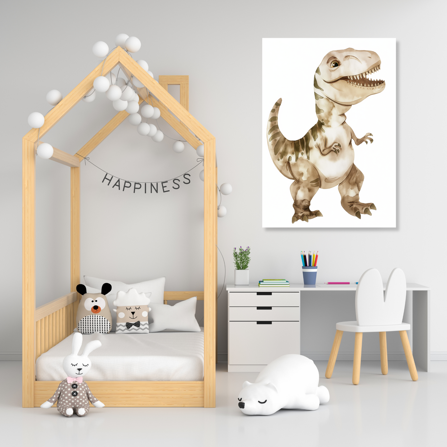 Thomas T-Rex Dinosaur Canvas Wall Art Print