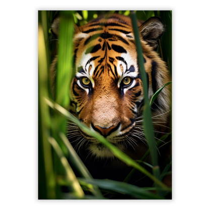 Tiger In The Jungle Wall Art Canvas Print
