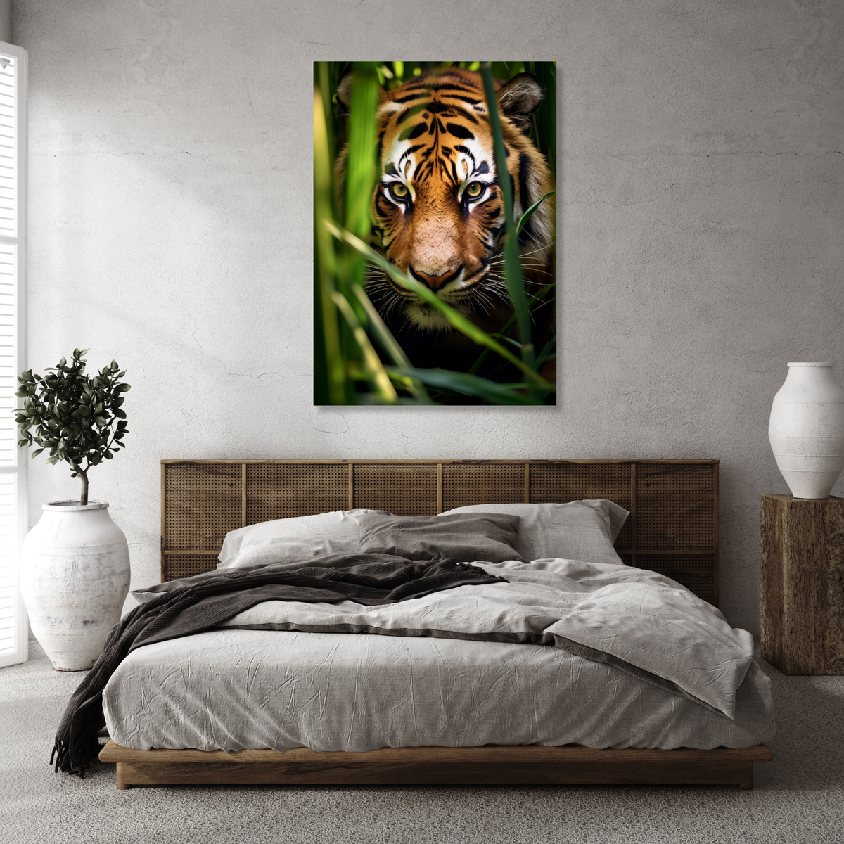 Tiger In The Jungle Wall Art Canvas Print