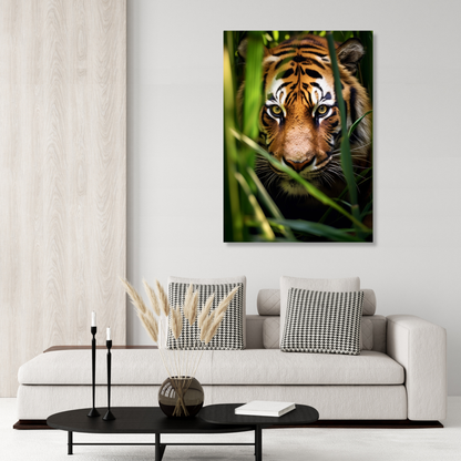 Tiger In The Jungle Wall Art Canvas Print