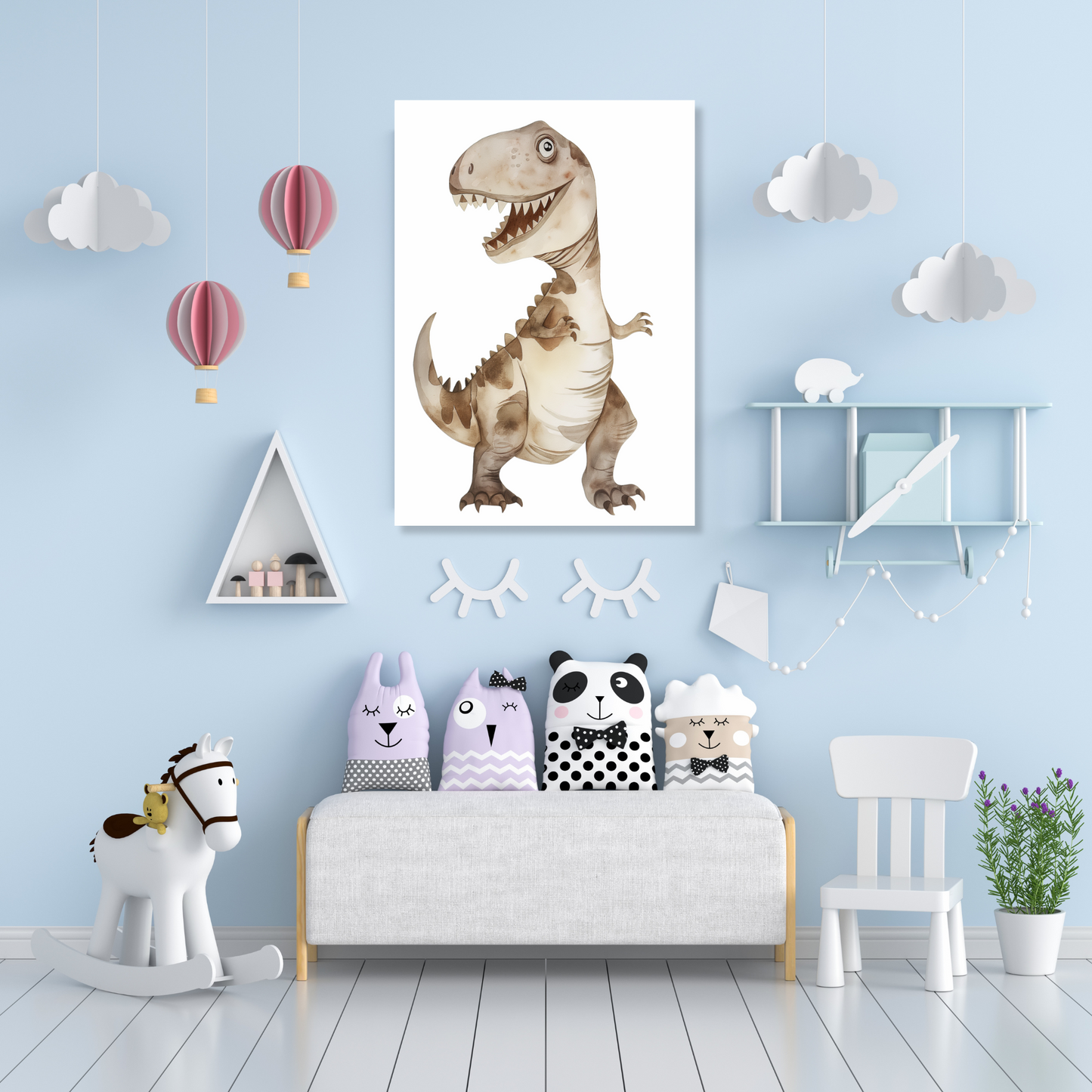 Tony T-Rex Dinosaur Canvas Wall Art Print