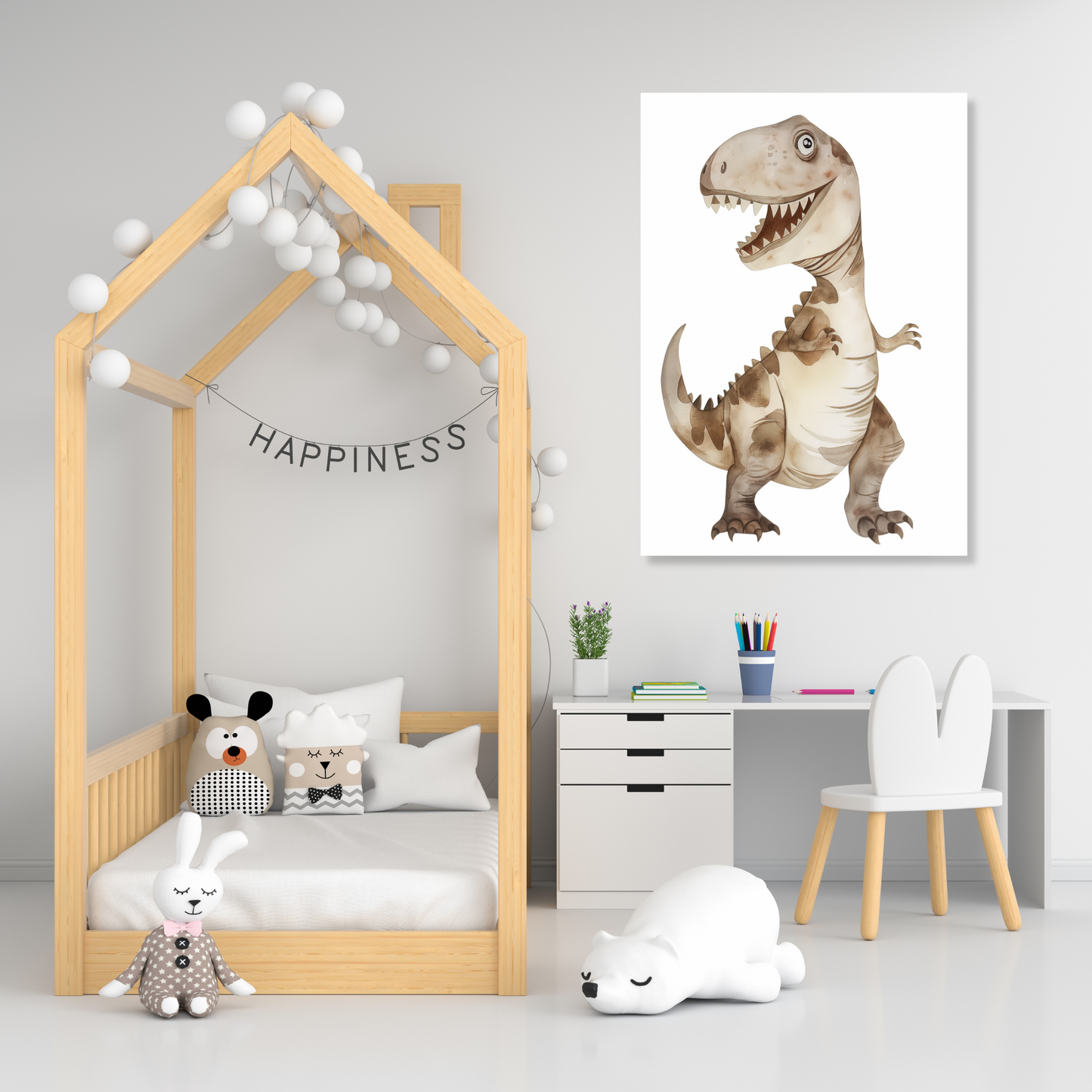 Tony T-Rex Dinosaur Canvas Wall Art Print