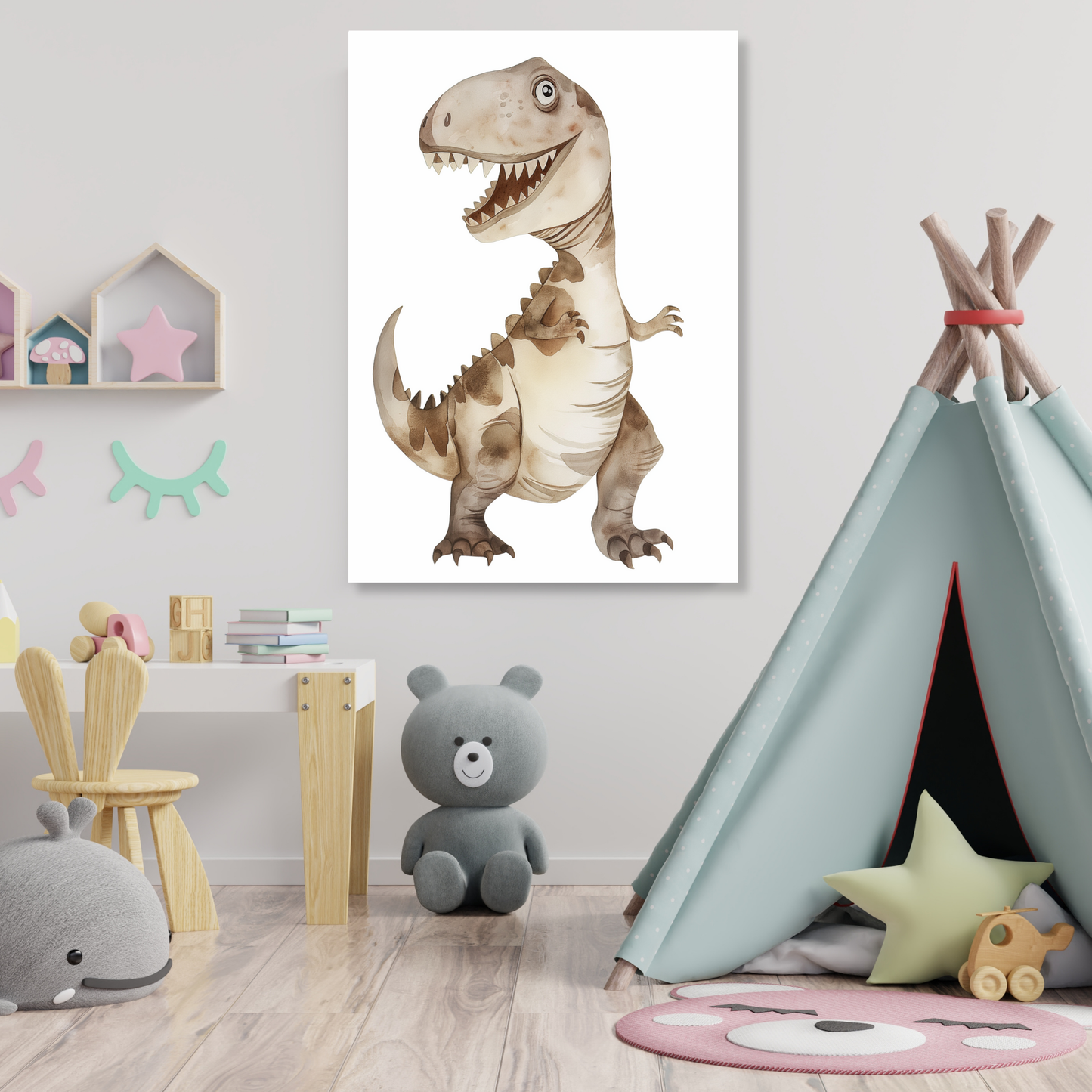 Tony T-Rex Dinosaur Canvas Wall Art Print