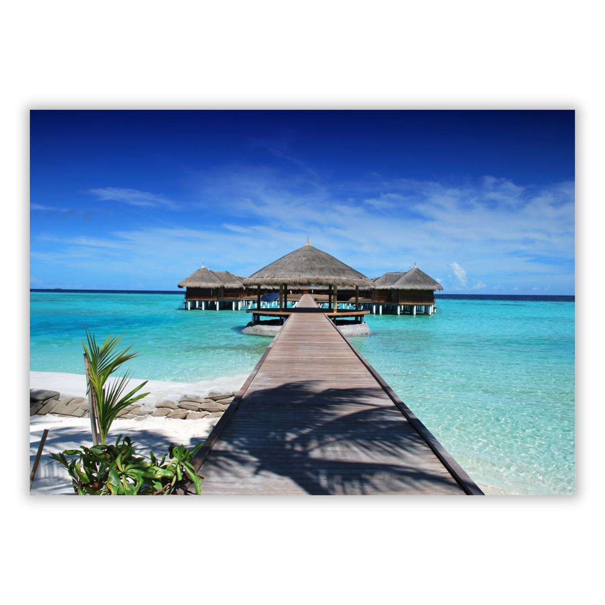 Maldives Bungalows Wall Art Canvas Print