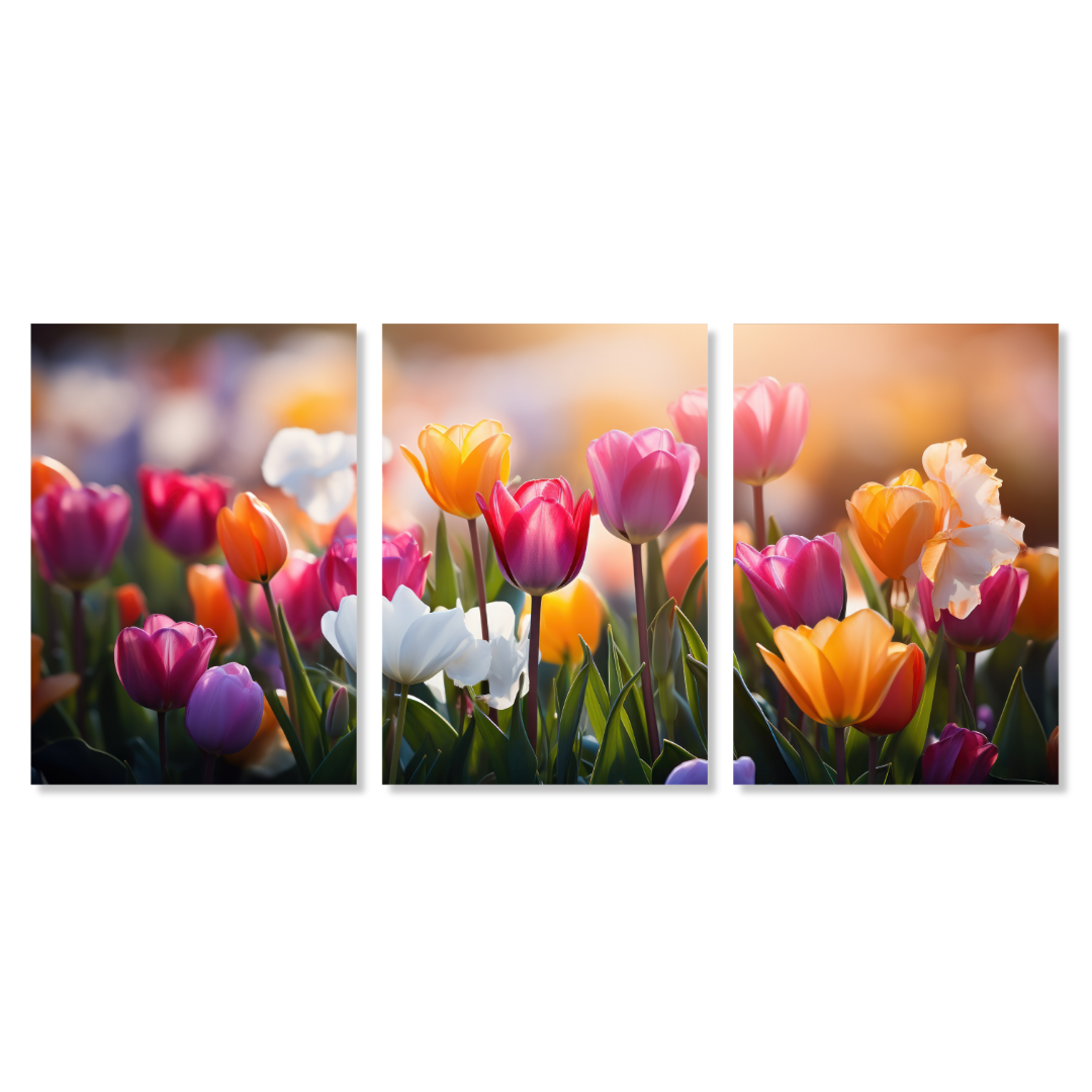 Tulips Set of 3 Wall Art Canvas Prints