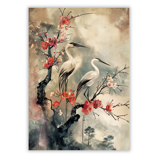 Twin Storks Wall Art Canvas Print