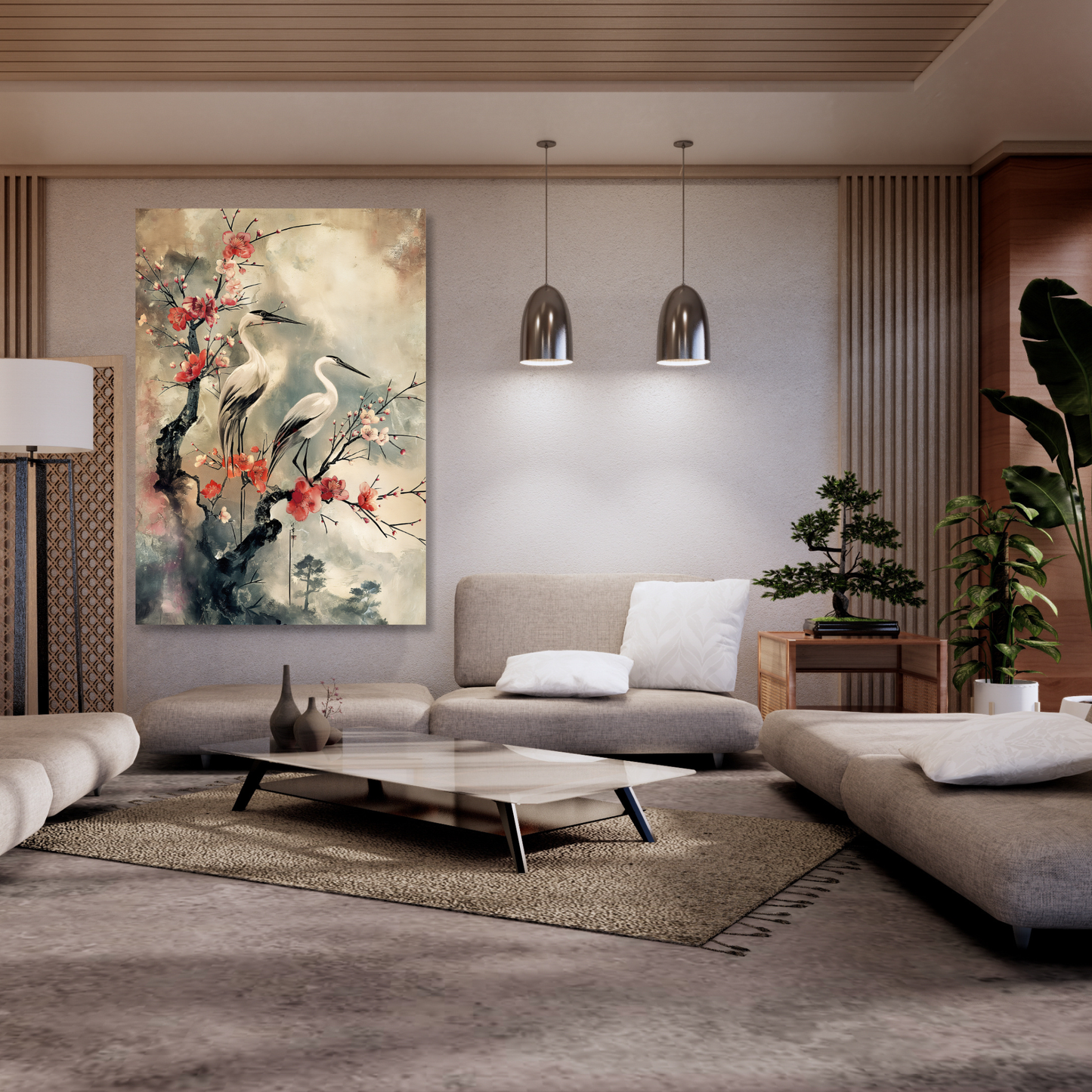 Twin Storks Wall Art Canvas Print