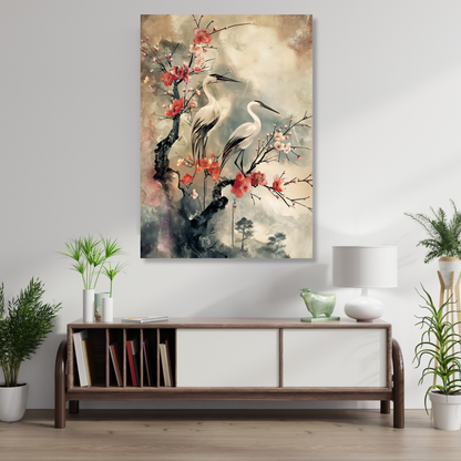 Twin Storks Wall Art Canvas Print