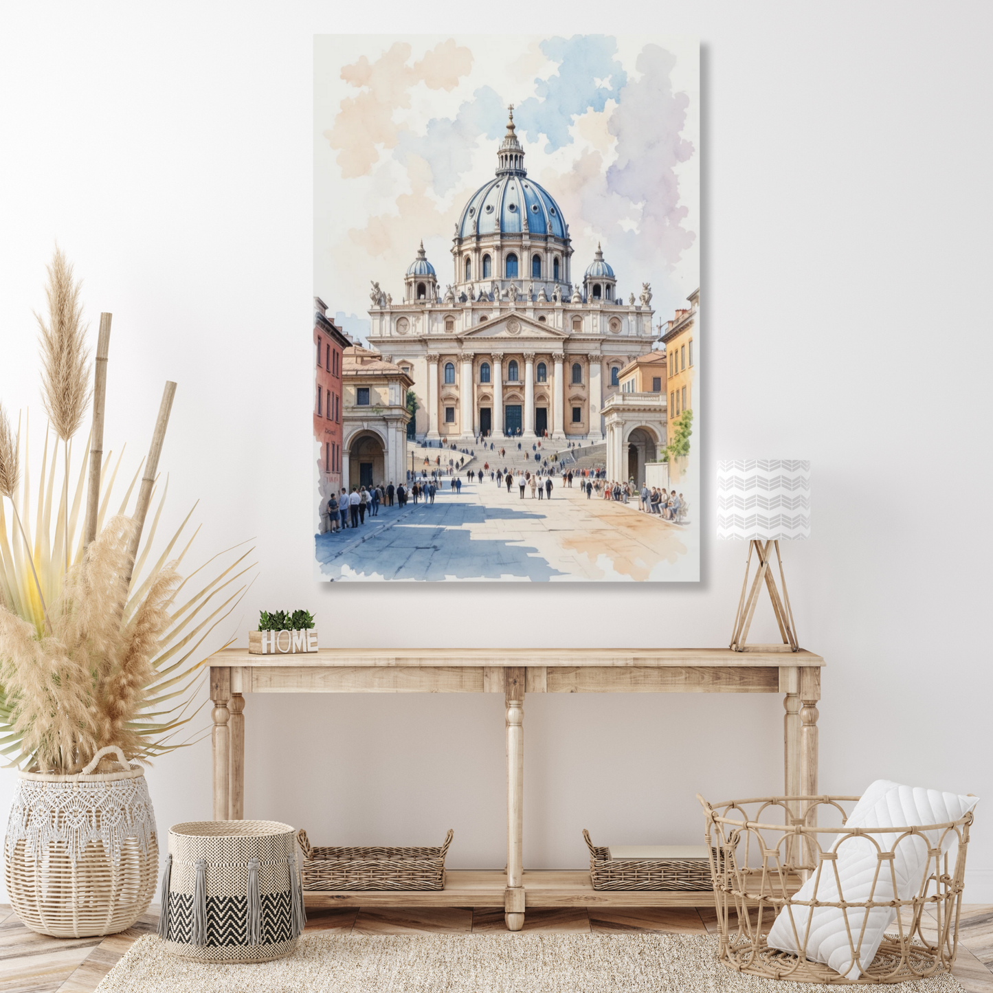 Vatican City Rome Italy Watercolour Wall Art Canvas Print