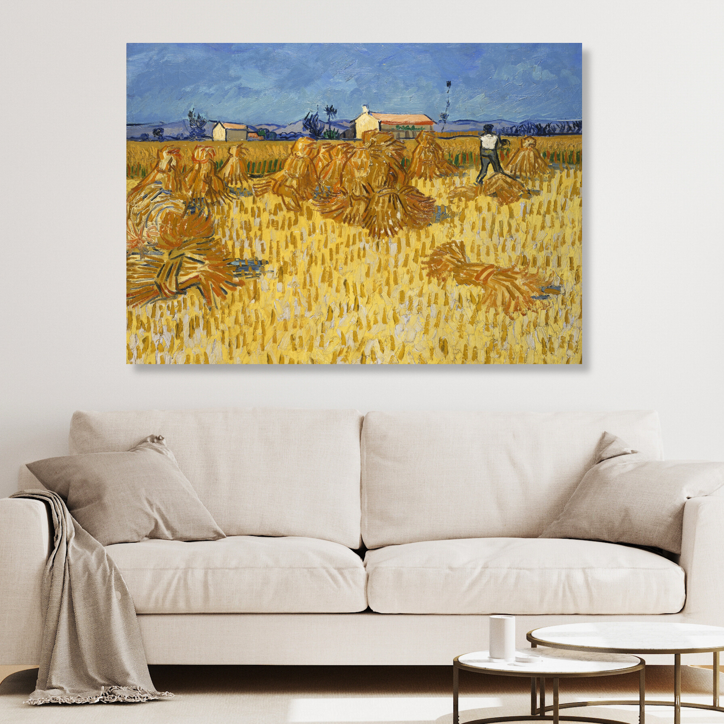 Vincent Van Gogh - Corn Harvest in Provence Wall Art Canvas Print