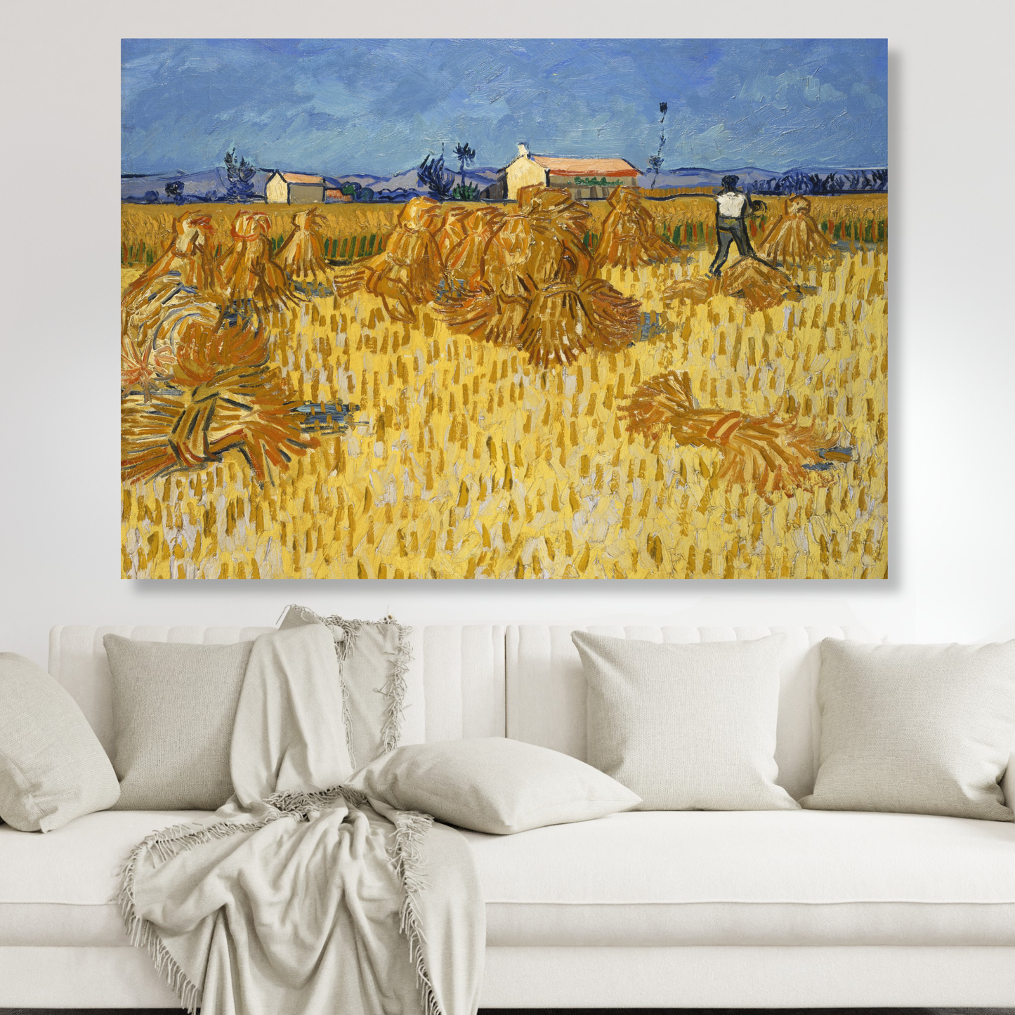 Vincent Van Gogh - Corn Harvest in Provence Wall Art Canvas Print