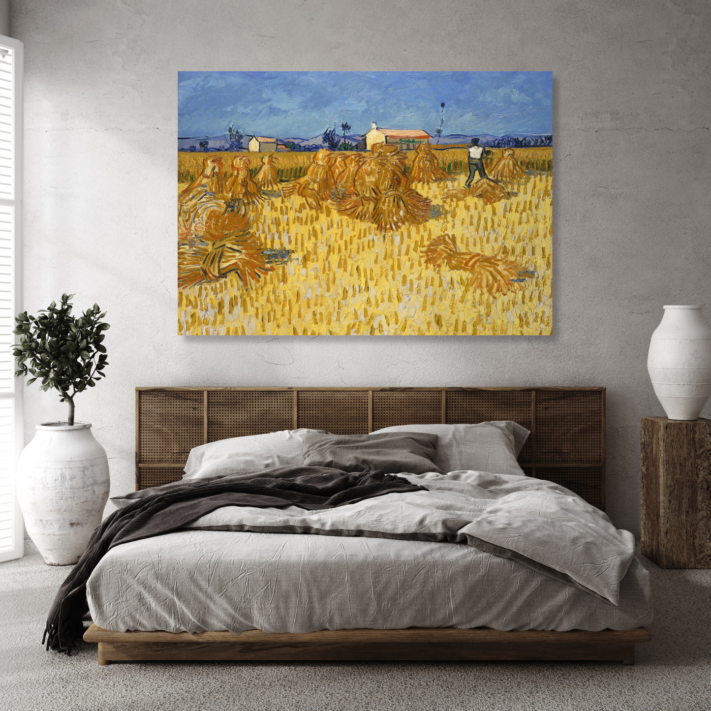 Vincent Van Gogh - Corn Harvest in Provence Wall Art Canvas Print