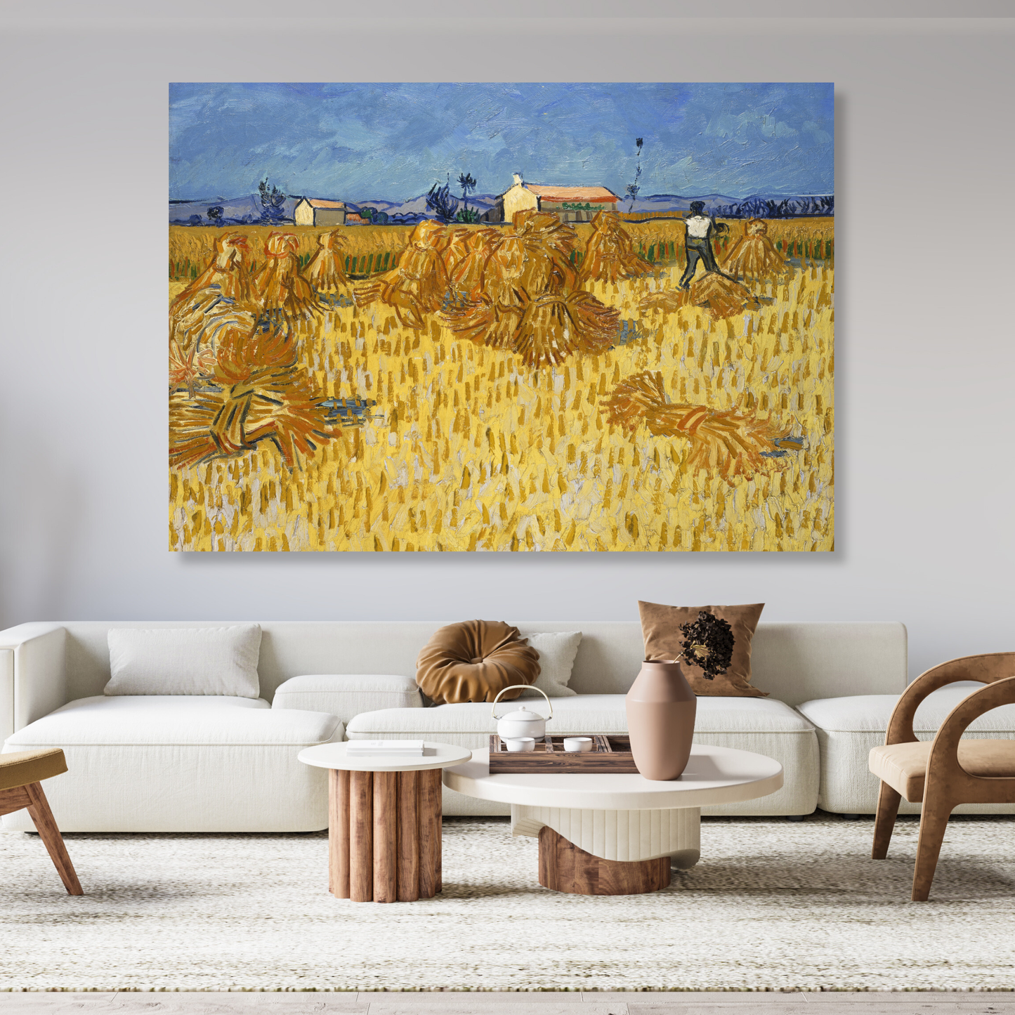 Vincent Van Gogh - Corn Harvest in Provence Wall Art Canvas Print