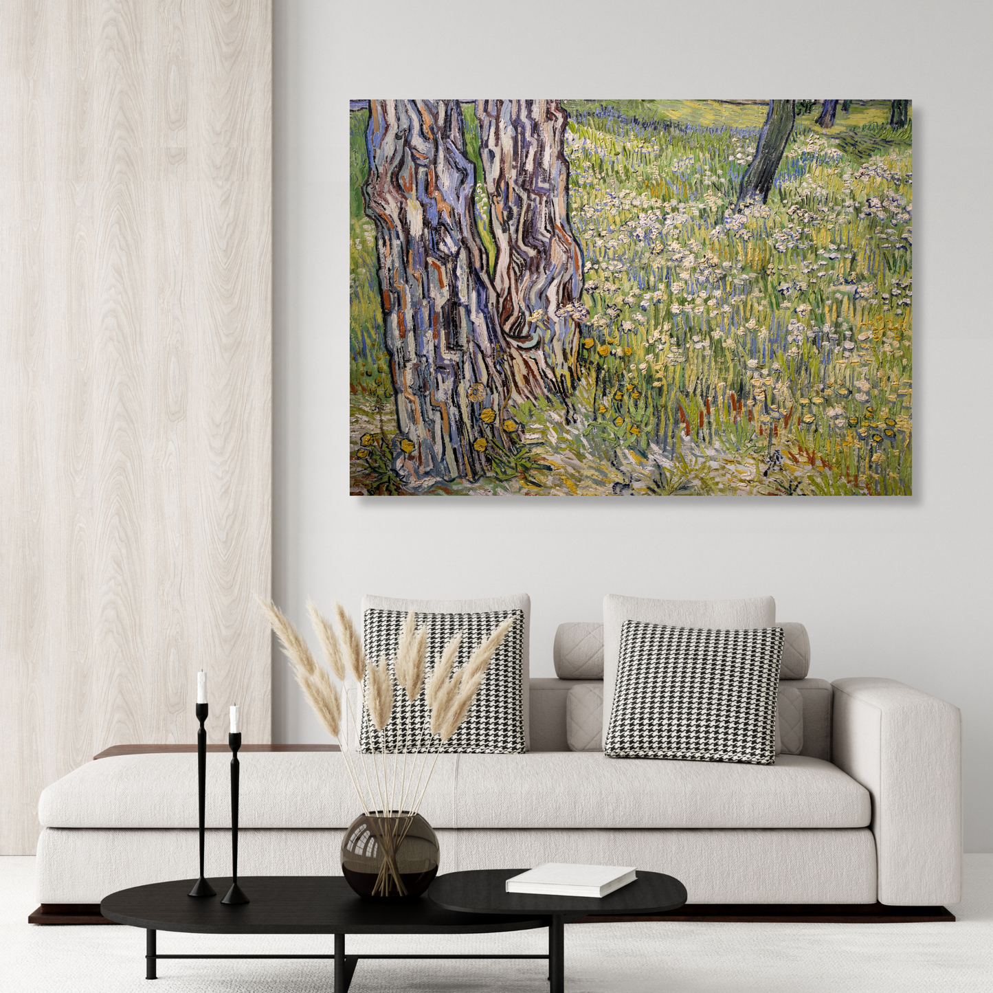 Vincent Van Gogh - Flowering Meadow with Trees and Dandelions Wall Art Canvas Print