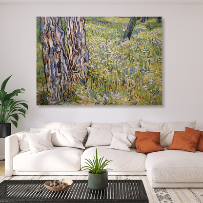 Vincent Van Gogh - Flowering Meadow with Trees and Dandelions Wall Art Canvas Print