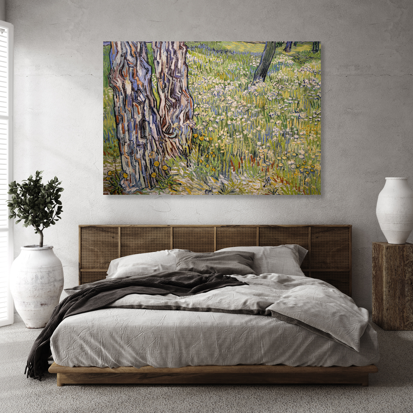 Vincent Van Gogh - Flowering Meadow with Trees and Dandelions Wall Art Canvas Print