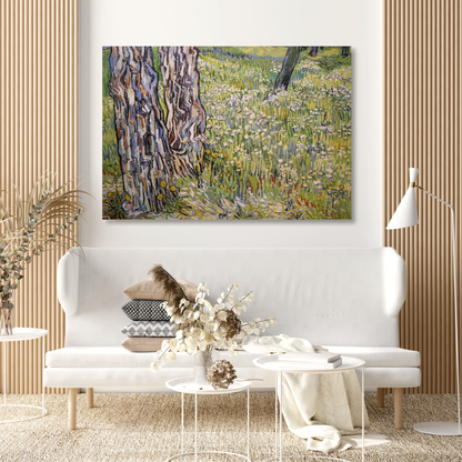 Vincent Van Gogh - Flowering Meadow with Trees and Dandelions Wall Art Canvas Print