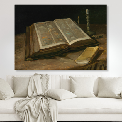 Vincent Van Gogh - Still Life with Bible Wall Art Canvas Print