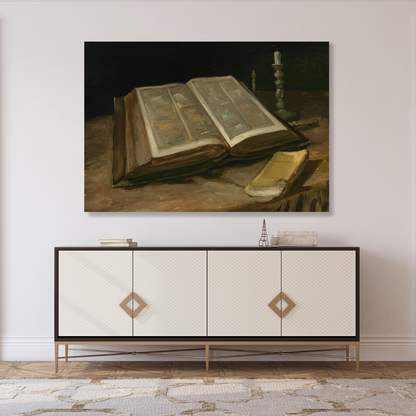 Vincent Van Gogh - Still Life with Bible Wall Art Canvas Print
